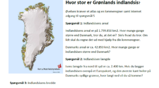 Hvor stor er innlandsisen på Grønland?sheet